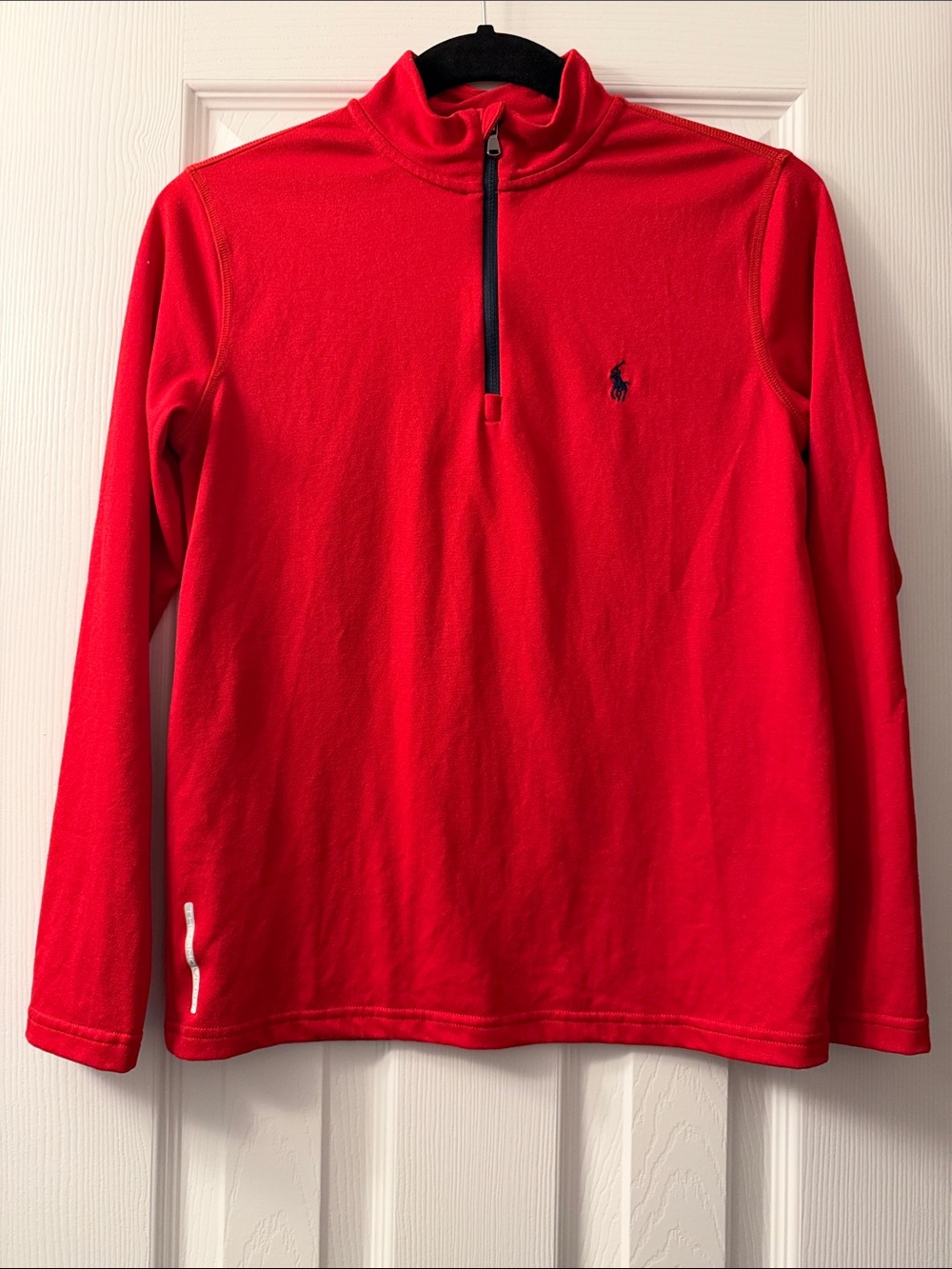 Ralph Lauren Polo Sport Boys Red Quarter-Zip Long Sleeve Performance Size M
